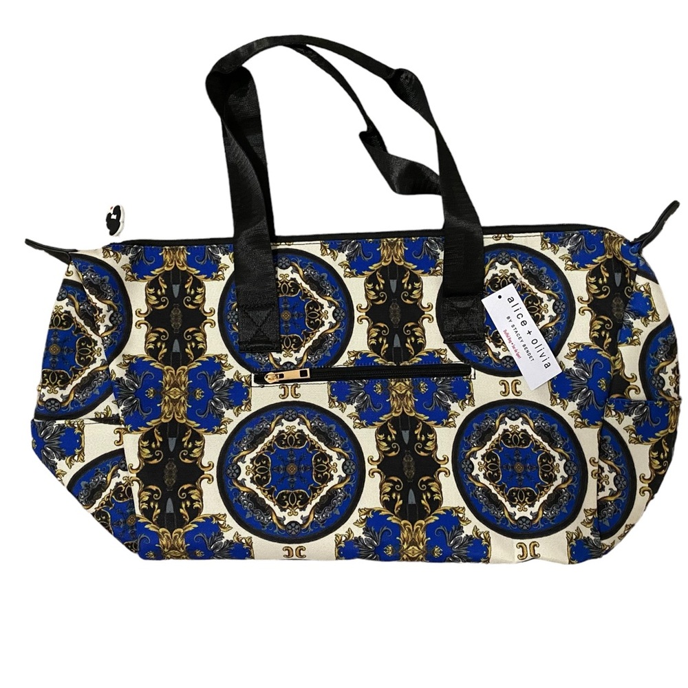 Alice + Olivia Regal Romance Sapphire Duffle Bag Tote Purse Revolve FWRD NWT - Picture 15 of 16